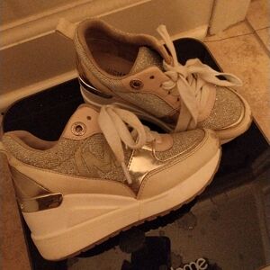 Michael Kors Gold and Cream Women's Sneakers